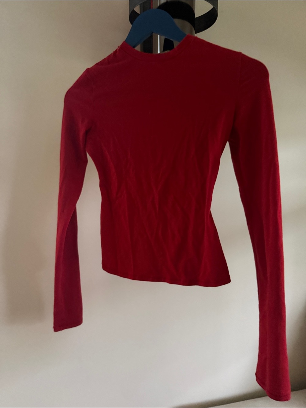Skims cotton Red Long-Sleeve Slim Fit Top